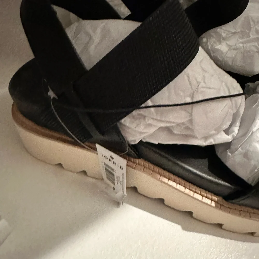 torrid Black and Tan Platform Sandals